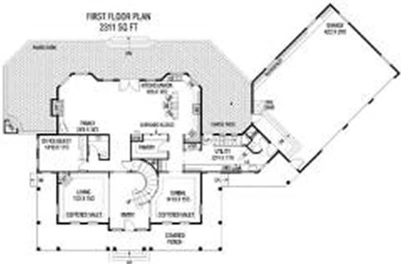 Floor Plan First Story of Country Plan #145-1146